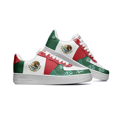 Mexico heritage sneakers flag inspired design angled view