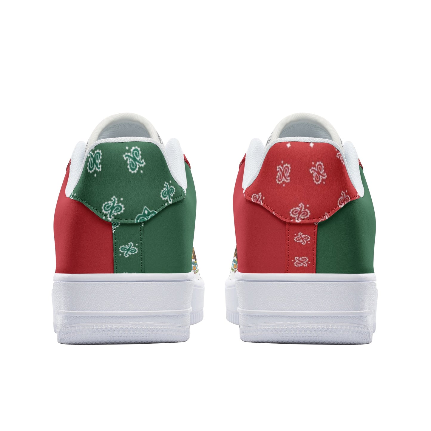 Mexico flag sneakers heel view cultural design