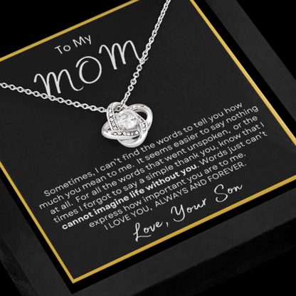 To My Mom Necklace, Mama, Gift From Son For Birthday, I Love Mom Mother Day Gift