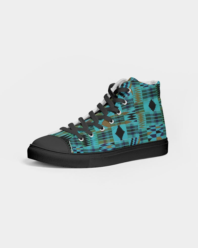 Kente African Print - Turquoise Men's Sneaker