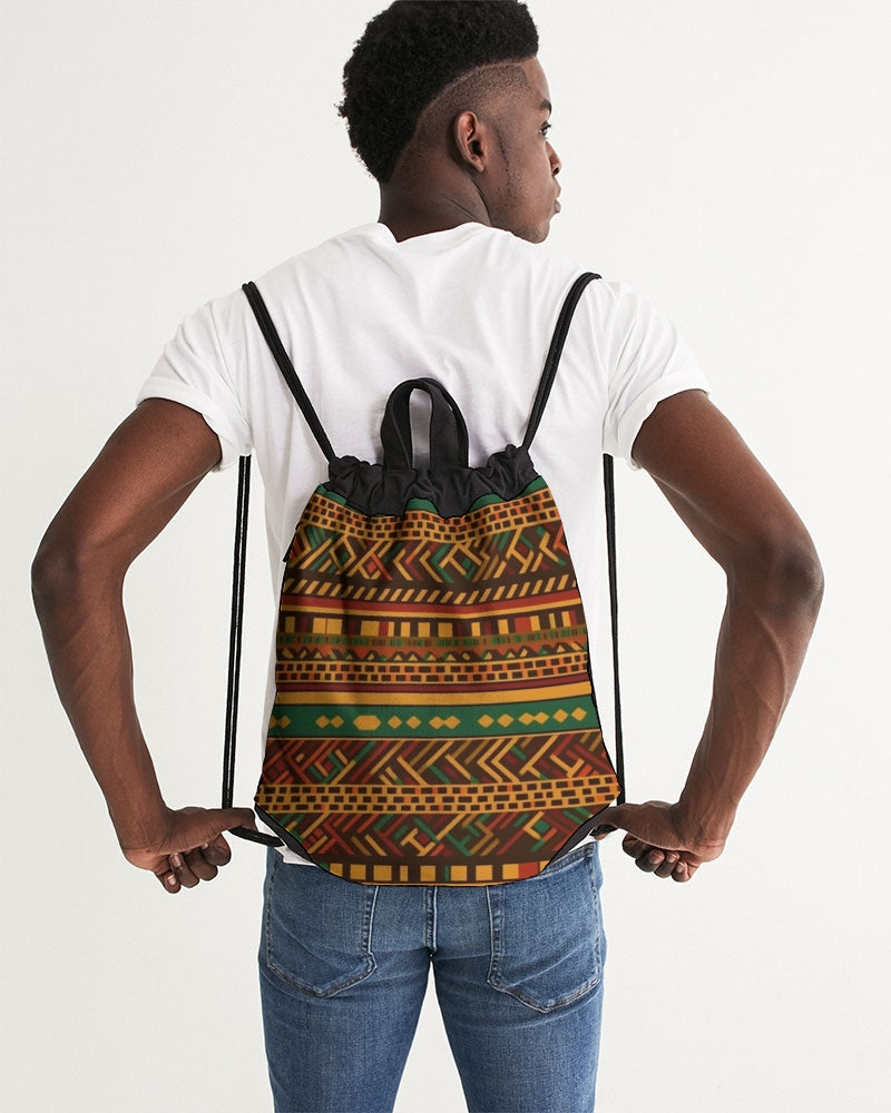 Kente African Print Canvas Drawstring Bag