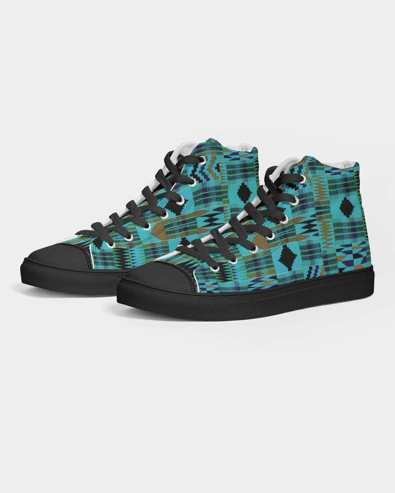 Kente African Print - Turquoise Men's Sneaker