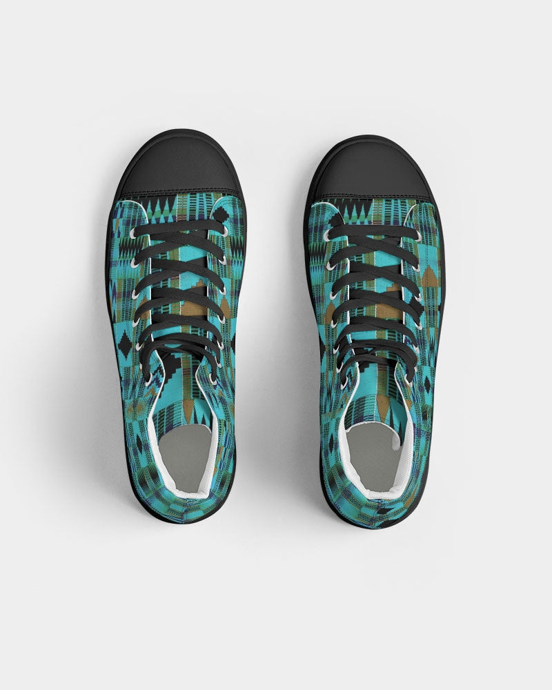 Kente African Print - Turquoise Men's Sneaker