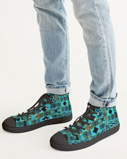 Kente African Print - Turquoise Men's Sneaker