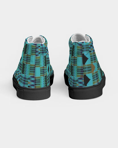 Kente African Print - Turquoise Men's Sneaker