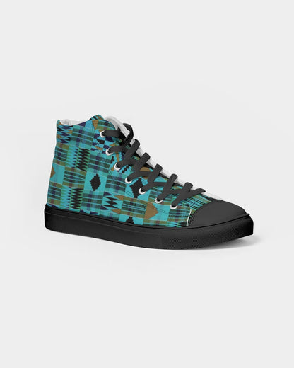 Kente African Print - Turquoise Men's Sneaker