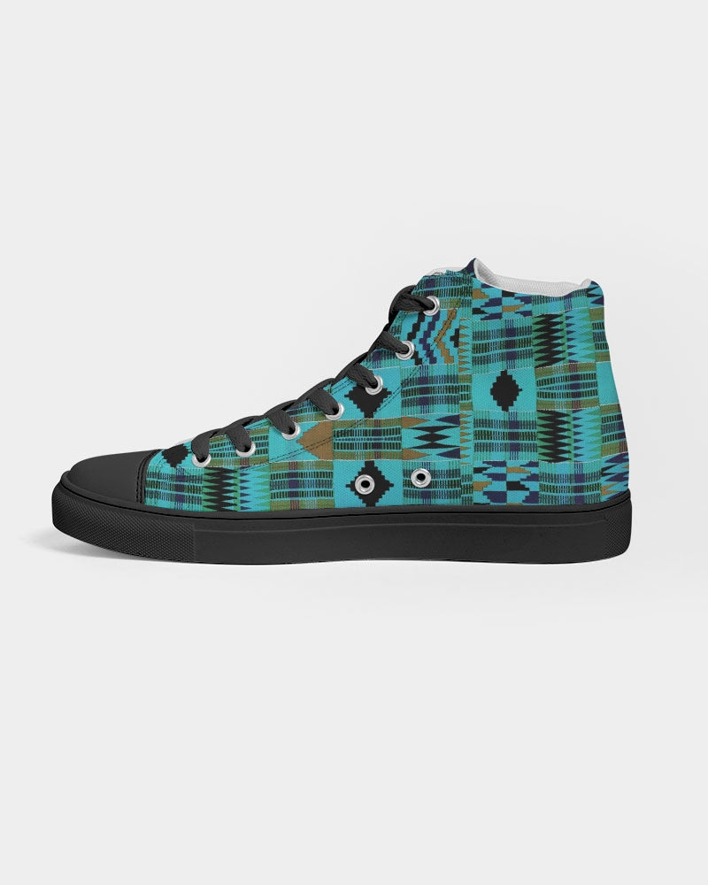 Kente African Print - Turquoise Men's Sneaker