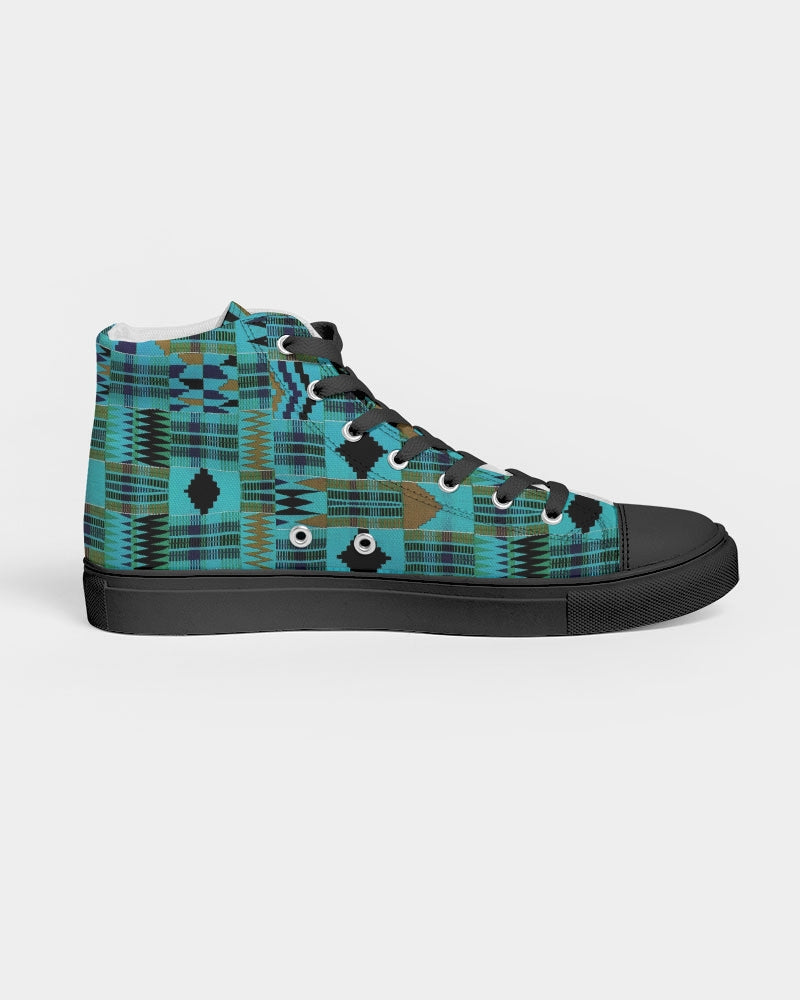 Kente African Print - Turquoise Men's Sneaker